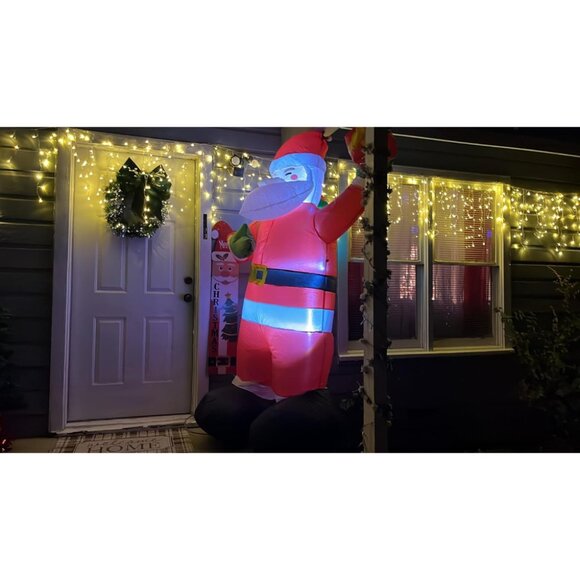 🆕8FT Christmas Inflatable Santa Claus Delivering Presents Outdoor Decoration - Picture 8 of 8